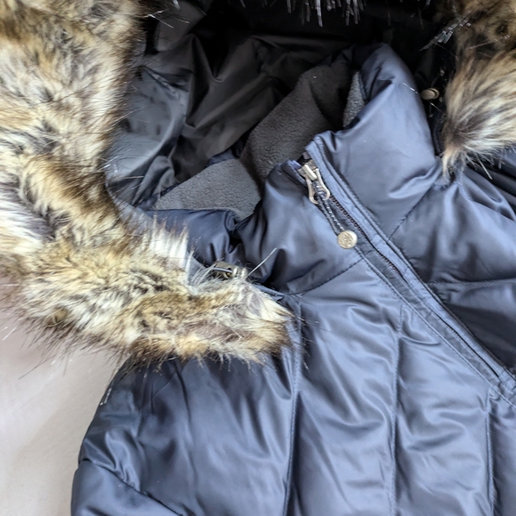 Eddie Bauer Crystal Ridge 550 Down Parka Womens 2XL Navy Fur Hood Puffer Duffle - Picture 11 of 11